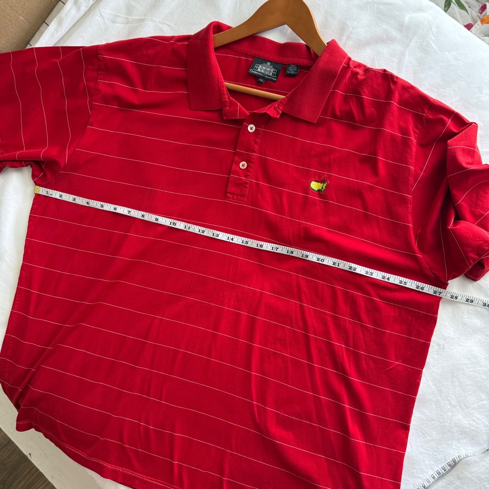 Masters Clubhouse Collection Red Striped Golf Polo Shirt Mens XXL Made in Italy - Picture 6 of 10